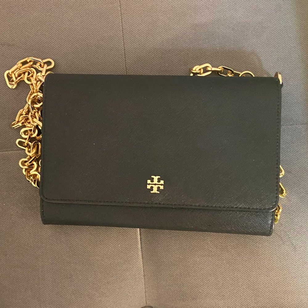 Tory Burch Black Wallet on Chain